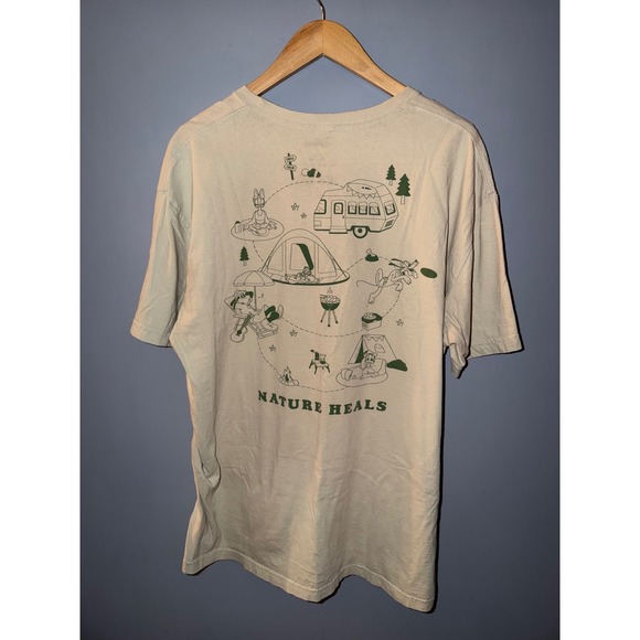 Disney Other - Disney Nature Heals Camping Graphic T-Shirt XL Cream Mickey Mouse & Friends Tee